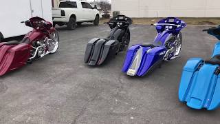 FOUR 30” Turbo Harley Big Wheel Baggers by F Bomb Baggers Custom Harley Baggers [upl. by Rebmyt]