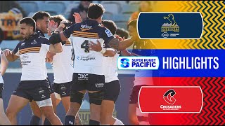 HIGHLIGHTS  BRUMBIES v CRUSADERS  Super Rugby Pacific 2024  Round 13 [upl. by Anaihs]