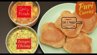 Puri Curries  Betageri Chutney  Aloo Curry [upl. by Aneer]