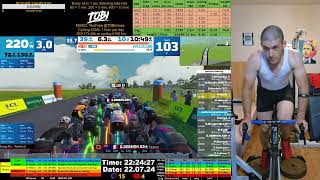 PR 5S power 1251W 169wkg Zwift Cycling Workout Live Stream 22072024 zv [upl. by Wit]