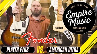 Fender Player Plus Vs American Ultra  Jazz Bass Comparison  EMPIRE MUSIC [upl. by Eugeniusz654]