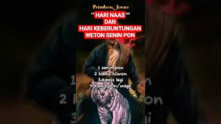 hari naas amp hari keberuntungan weton senin pon shortsfeed shortsviral shortvideo [upl. by Eelana]