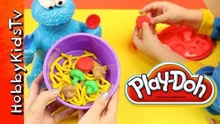 PLAY DOH Cookie Monster Eats  Learn Vegetables HobbyKidsTV [upl. by Fabien]