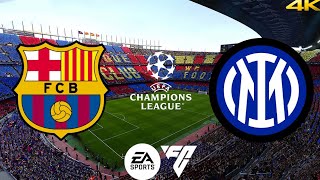 EA FC24  Inter Milan Vs Barcelona  UCL 2nd League Match Epic Gameplay fc24mobile [upl. by Enirhtak]