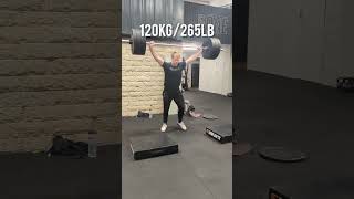 120kg 265lb Snatch Double attempt weightlifting snatch [upl. by Doownelg]