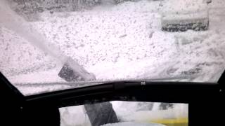 John Deere D140 Snow Blower Test In Cab View [upl. by Kosey]