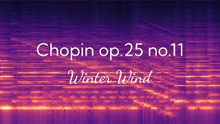 Chopin quotWinter Windquot op 25 no 11  Spectrum Visualization [upl. by Lyontine]