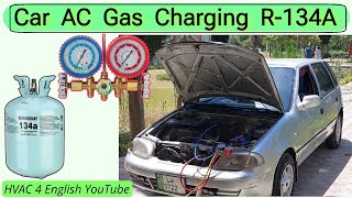 Car AC Gas Charging R134A [upl. by Akemyt]