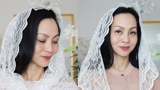 DIY CHAPEL VEIL Part1 French Seams INFINITY amp TRIANGLE CHAPEL VEILS [upl. by Vatsug231]