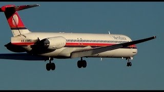 quotISMEZquot Meridiana McDonnell Douglas MD82 Landing to Rome FCO [upl. by Ayamahs825]