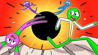 ¡LUCHA DE STICKMAN EN EL AGUJERO NEGRO STICK FIGHT DE PLASTILINA [upl. by Sorce217]