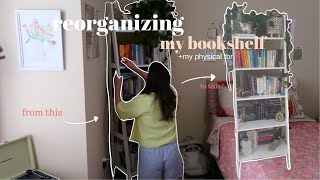 reorganizing my bookshelf  my physical tbr 📚 [upl. by Nan251]