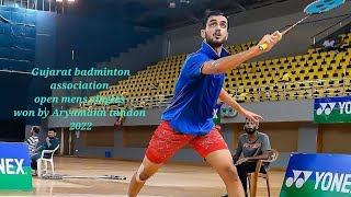 Mens singles badminton final match Aryamann tandon VS Aadit gupta GBA 2022 [upl. by Ethel]