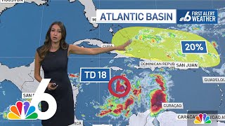 Tropical Depression 18 set to become hurricane as Caribbean islands prepare for impact [upl. by Yedok]