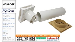 Manrose CQF100 Bathroom Extractor fan and Ducting Vent Kit [upl. by Neelrihs852]