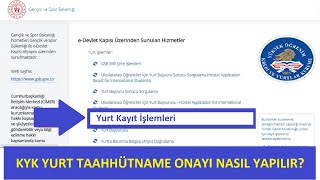 KYK YURT TAAHHÜTNAME ONAYI NASIL YAPILIR YURT KAYIT İŞLEMLERİ GÖRÜNTÜLÜ ANLATIM [upl. by Jarad704]