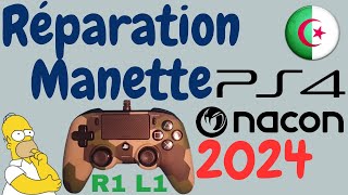 comment réparer nettoyer manette PS4 filaire playstation4 NACON R1 L1 HS fonctionne marche plus tuto [upl. by Weixel]