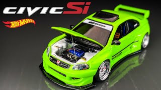 Clean Honda Civic Si Hot Wheels Custom [upl. by Aimahs]