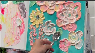 Painting FLOWERS With a SPOON 💐 tutorial [upl. by Loredana]