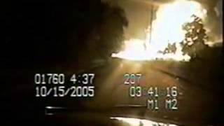 Texarkana Train Explosion and Massive Fireball on Police Dashcam  October 2005 [upl. by Limay]