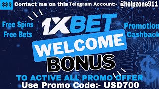 1xbet new promo account and active all tipe of promotions Free bet Free spin Cashback [upl. by Ahsiekrats842]