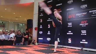 Valentina Shevchenko Shows Off Striking Dance at UFC Belem Workouts  MMA Fighting [upl. by Shalna]