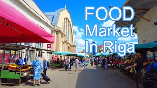 4K Walk At Large Market In Riga [upl. by Aneleairam831]