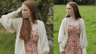 Crochet Balloon Sleeve Cardigan [upl. by Ydna]