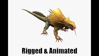 3D frill necked lizard animations [upl. by Yatnuahc489]