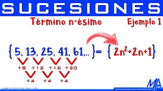 Termino nésimo Sucesión Cuadrática  Ejemplo 1 [upl. by Sad]