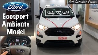 Ford Ecosport Facelift 2017 Ambiente Base Model InteriorExteriorFeatures Review [upl. by Euqinitram]