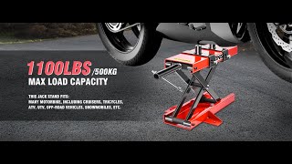 ‎DNA MOTORING Motorcycle Scissor Lift Jack [upl. by Nefets]