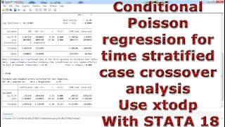 Conditional Poisson regression for timestratified casecrossover analysis Use xtodp With STATA 18 [upl. by Adaline]