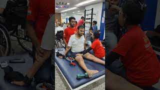 Recovery of quadriplegic patient at Walk n Run physiotherapy quadriplegic rehab fitness [upl. by Haeluj]