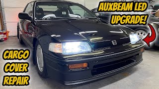 1988 CRX Si Restore Part 48  Auxbeam LED Lights  CRX Cargo Cover Repair [upl. by Mcleroy]