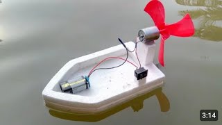 Making Remote Control Boat ⛵youtubevideo powersteering experiment projectdcmotor out let rush [upl. by Aleece]