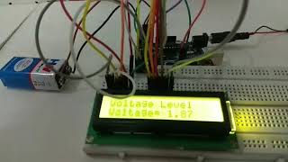 Battery voltage Indicator using Arduino and LCD [upl. by Ennayrb]