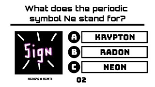 Can you guess the name of the Element by its symbol 20 Question Periodic Table Quiz With Hints [upl. by Ornas433]