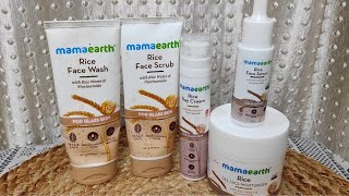 My current Skincare with Mamaearth Rice RangeHow to do step by step Skin careMamaearth Rice Range [upl. by Markiv]