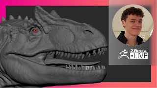 Organic Character amp Creature Sculpting Allosaurus Jurassic Dinosaur  Luc Tschopp  ZBrush 20216 [upl. by Reitman954]