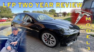 TESLA MODEL 3 LFP Battery factual Two Year REVIEW [upl. by Drake573]