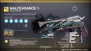 Malfeasance Exotic Weapon amp Catalyst  Darkness in the Light quest guide – Destiny 2 [upl. by Aicemaj]