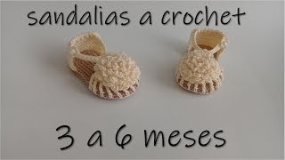 sandalias para bebe tejidas a crochet 3 a 6 meses [upl. by Leban]