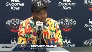 Devonte Graham  PelicansTimberwolves Postgame 10232021 [upl. by Ahseid]