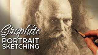 Portrait Sketching in GRAPHITE  Materials and Drawing Process LIVESTREAM REPLAY [upl. by Cyndie]