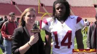 Senior cornerback Isiah Wiley from USC spring football [upl. by Nylhsa]