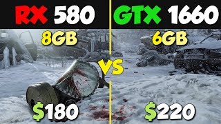 GTX 1660 vs RX 580 Test in 8 Games [upl. by Eynaffit]