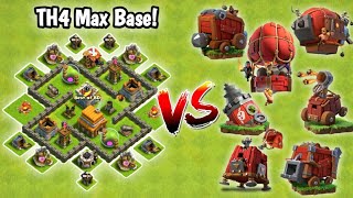 MaxTown Hall 4 Base vs All Max Siege Machines  Clash of Clans [upl. by Asiuol95]