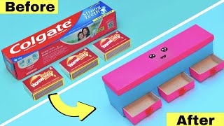 DIY Pencil box from Colgate box and matchbox  How to make pencil box with matchbox [upl. by Assilym]