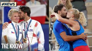 Exes Siniakova amp Machac Win Gold Share Emotional Kiss at Paris 2024 • The Know Official [upl. by Jackson]